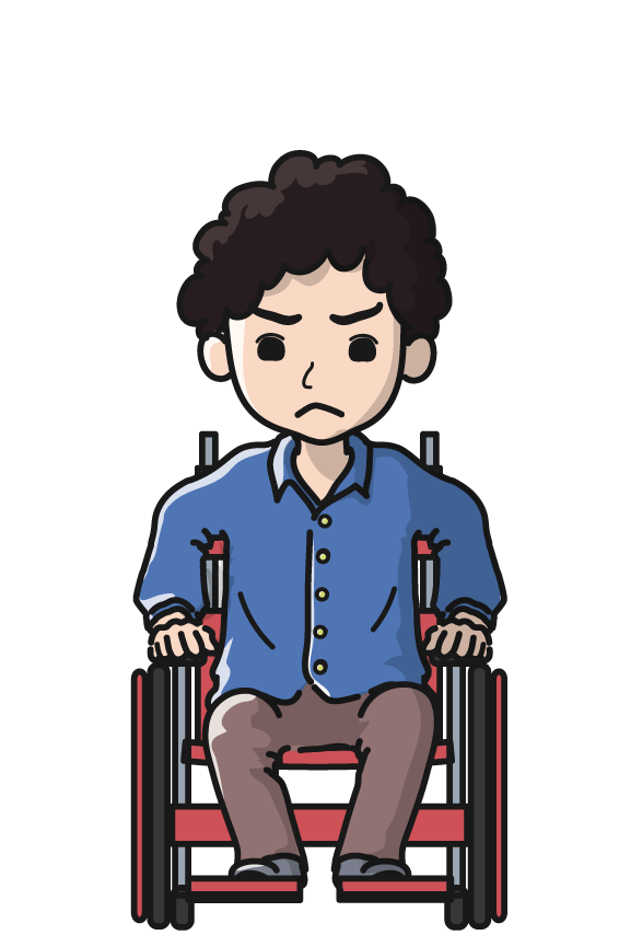 車椅子男性(怒る)