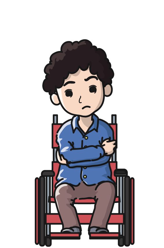 車椅子男性(考える)
